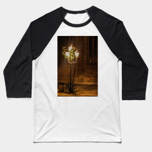 Vintage Christmas streetlight with decoration Baseball T-Shirt